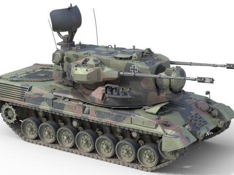 Flakpanzer Gepard 1A2 Anti Aircraft 3D Model