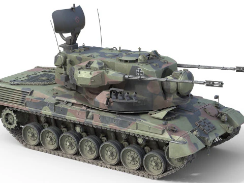 Flakpanzer Gepard 1A2 Anti Aircraft 3D Model