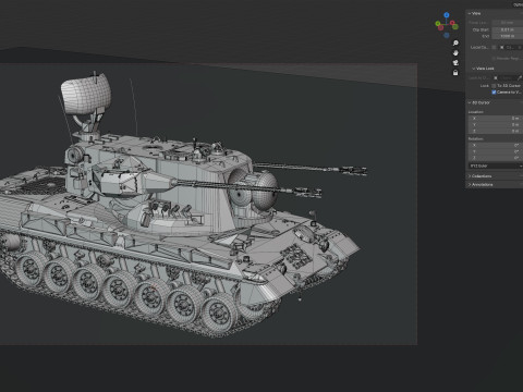 Flakpanzer Gepard 1A2 Anti Aircraft 3D Model