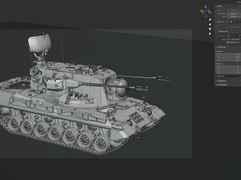 Flakpanzer Gepard 1A2 Anti Aircraft 3D Model