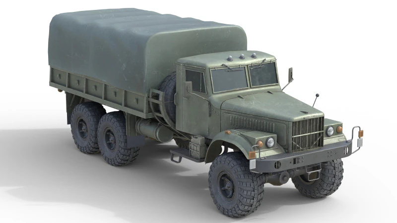 Kraz 255 Ukrainian Truck 3D Model .c4d .max .obj .3ds .fbx .stl .blend 