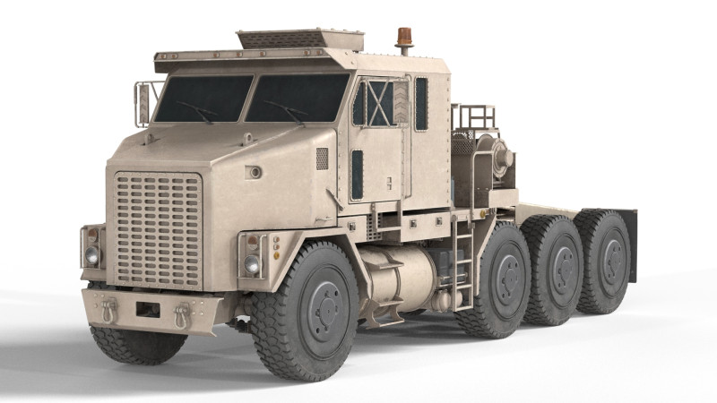 Oshkosh M1070 Army Tank Transporter Model 3D .c4d .max .obj .3ds .fbx .stl .blend