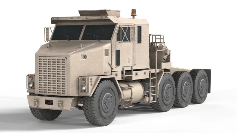 Oshkosh M1070 Army Tank Transporter 3D Model .c4d .max .obj .3ds .fbx .stl .blend