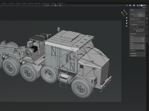 Oshkosh M1070 Army Tank Transporter Model 3D
