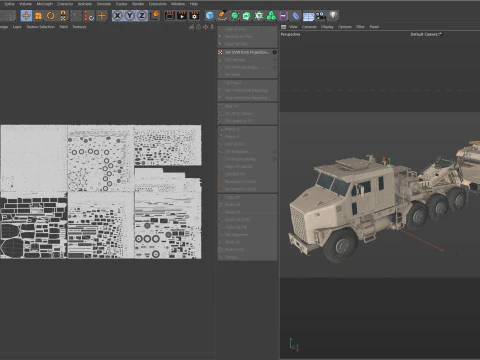 Oshkosh M1070 con modello di cisterna per rimorchio Modello 3D