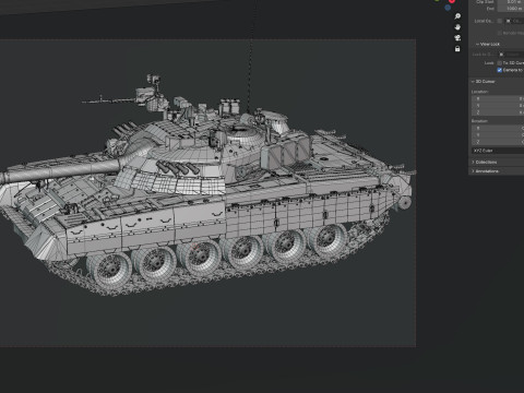 T 80U Main Battle Tank Modelo 3D