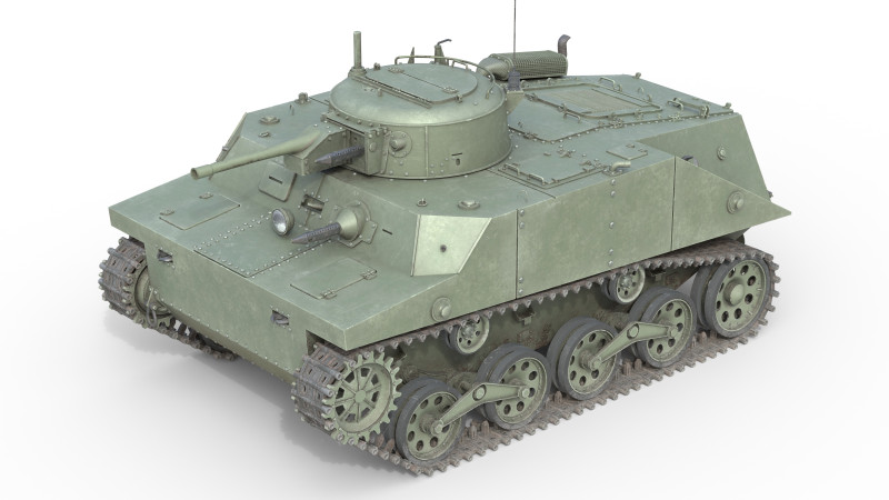 Type 2 Ka Mi Tank 3D 模型 .c4d .max .obj .3ds .fbx .stl .blend 