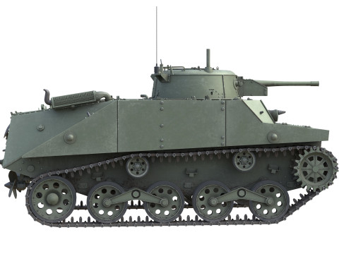 Type 2 Ka Mi Tank 3D 模型