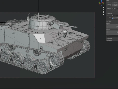 Carro armato Ka Mi di tipo 2 Modello 3D