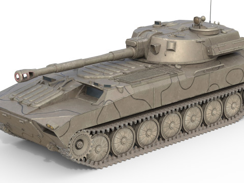 2S1 Gvozdika Soviet Howitzer 3D मॉडल