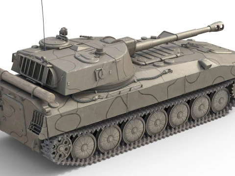 2S1 Gvozdika Soviet Howitzer 3D Model
