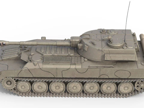 2S1 Gvozdika Soviet Howitzer 3D Model