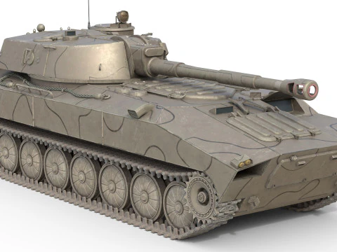 2S1 Gvozdika Soviet Howitzer 3D Model