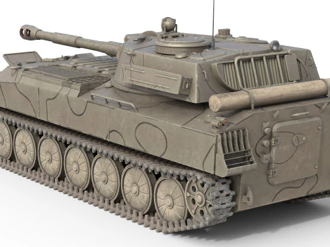 2S1 Gvozdika Soviet Howitzer 3D Model