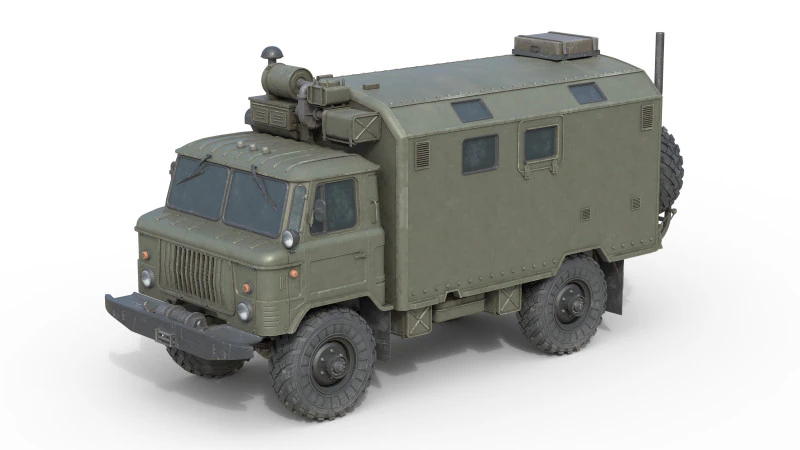 Camion militare Gaz 66 Modello 3D .c4d .max .obj .3ds .fbx .stl .blend