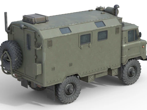 Camion militare Gaz 66 Modello 3D