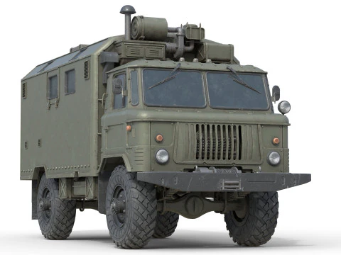 Camion militare Gaz 66 Modello 3D