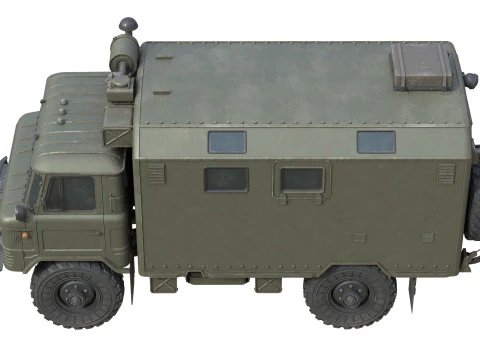 Camion militare Gaz 66 Modello 3D