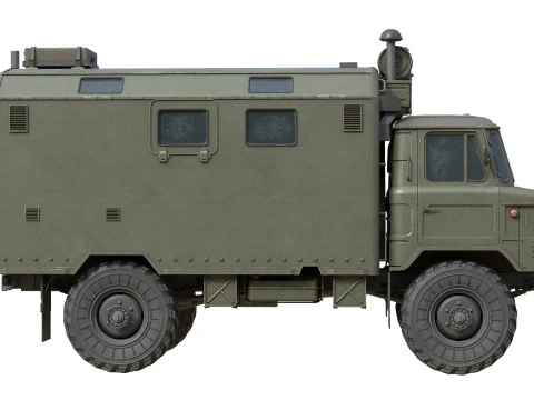 Camion militare Gaz 66 Modello 3D