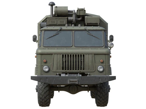 Camion militare Gaz 66 Modello 3D