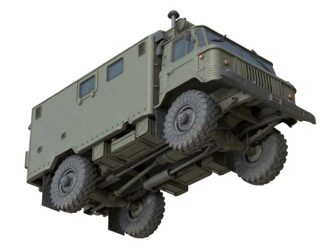 Camion militare Gaz 66 Modello 3D