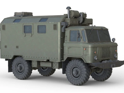 Camion militare Gaz 66 Modello 3D