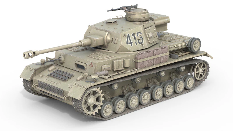 Carro armato medio tedesco Panzer IV Modello 3D .c4d .max .obj .3ds .fbx .stl .blend