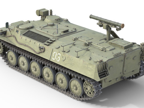9K114 Shturm Saclos Soviet Anti Tank Missile 3Dモデル