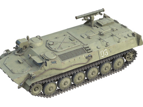 9K114 Shturm Saclos Soviet Anti Tank Missile 3Dモデル
