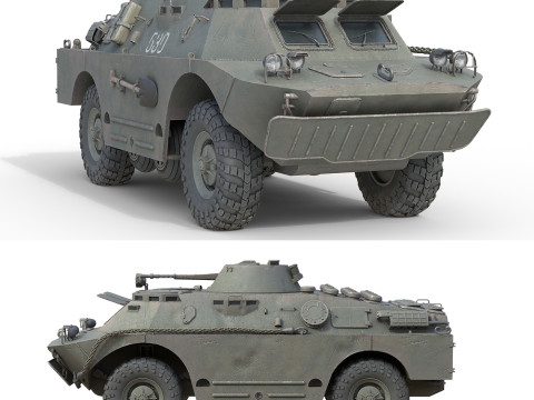 BRDM 2 Amphibious Armoured Scout Car 3D Model