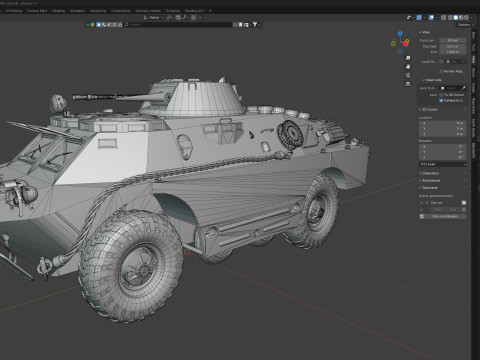 BRDM 2 Amphibious Armoured Scout Car 3Dモデル