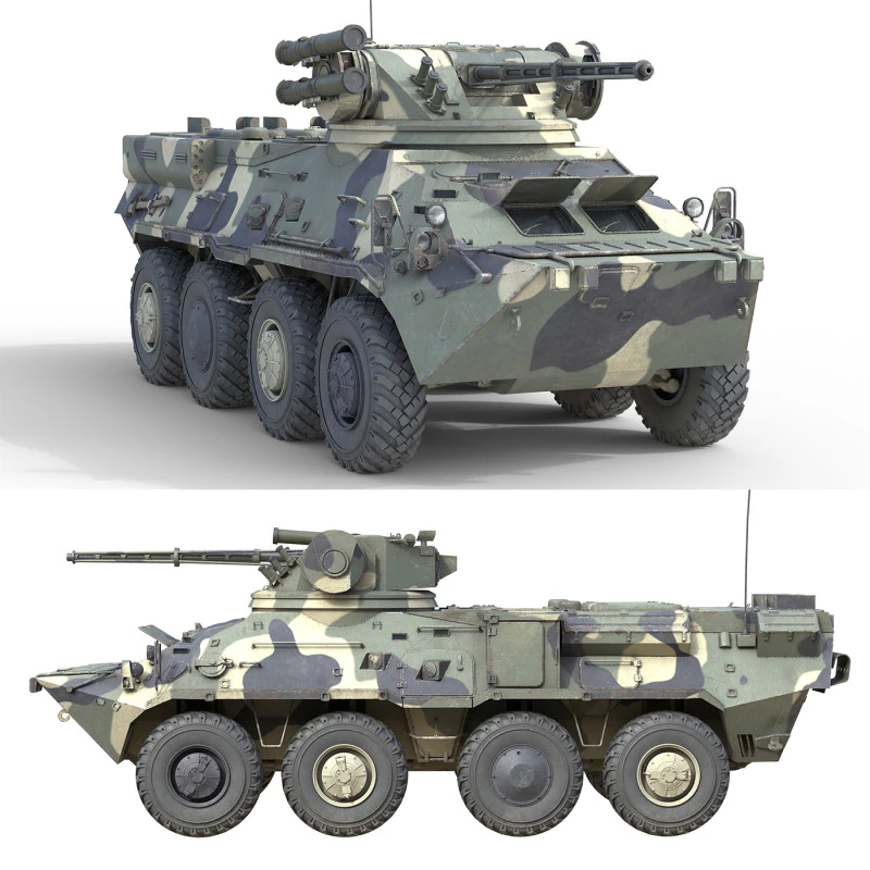 BTR 3 Armored Personnel Carrier 3D Model .c4d .max .obj .3ds .fbx .stl .blend