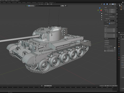 Comet 1 A34 British Cruiser Tank Model 3D