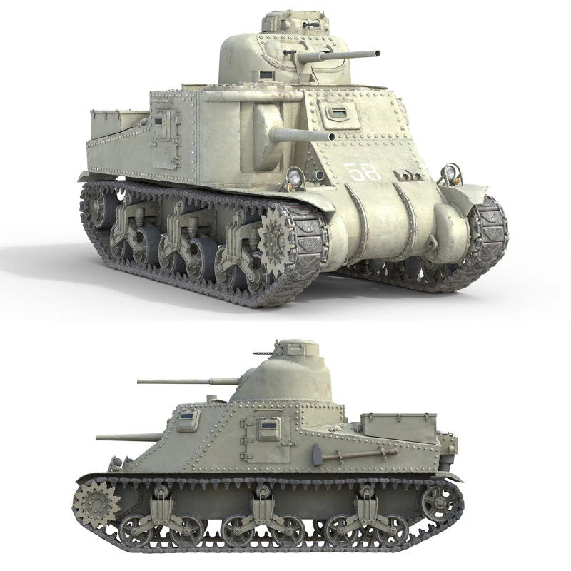 M3 Lee American Medium Tank 3D Model .c4d .max .obj .3ds .fbx .stl .blend