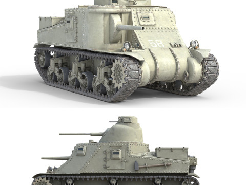 M3 Lee American Medium Tank 3D Model