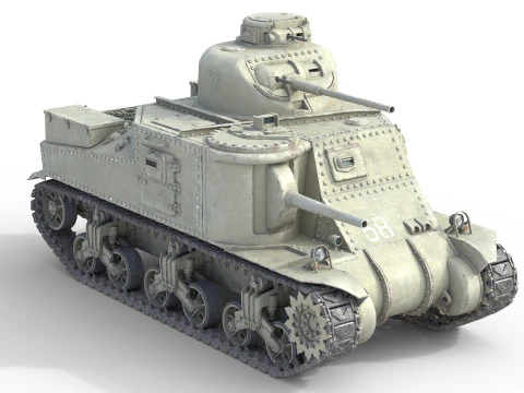 M3 Lee American Medium Tank 3D Model