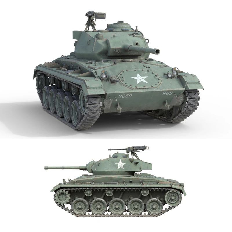 Carro armato leggero americano M24 Chaffee Modello 3D .c4d .max .obj .3ds .fbx .stl .blend