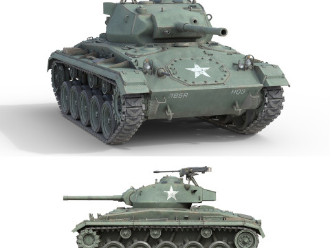 M24 Chaffee American Light Tank 3D Model