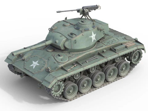 Carro armato leggero americano M24 Chaffee Modello 3D