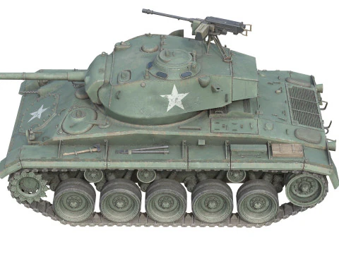 Carro armato leggero americano M24 Chaffee Modello 3D