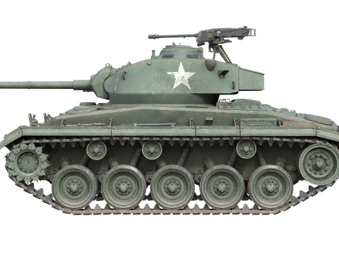 Carro armato leggero americano M24 Chaffee Modello 3D