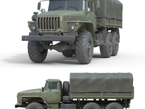 Ural 4320 Military Truck 3D Model