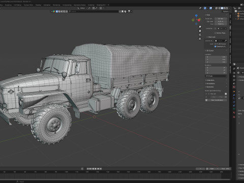 Ural 4320 Military Truck 3D Model