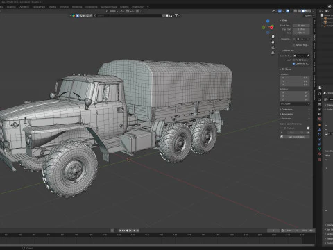 ウラル 4320 軍用トラック 3Dモデル