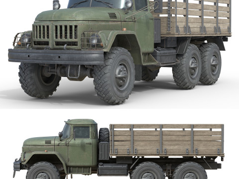 Zil 131 Army Truck 3D Model