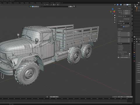Zil 131 Army Truck 3D Model