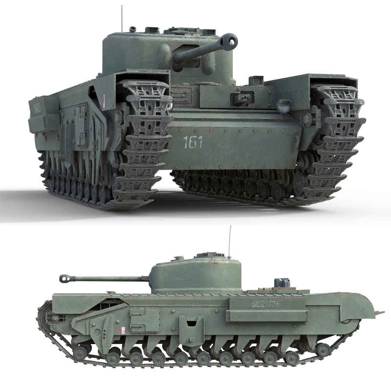 Churchill Mk IV Infantry Tank 3D Model .c4d .max .obj .3ds .fbx .stl .blend 