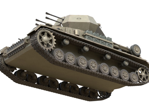 Flakpanzer IV Wirbelwind Tank 3D Model