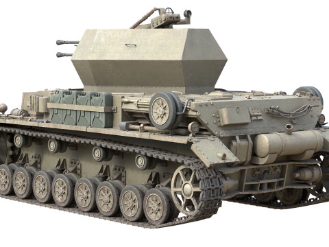 Flakpanzer IV Wirbelwind Tank 3D Model
