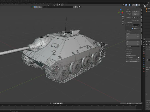 Cacciatorpediniere leggero Hetzer Jagdpanzer 38 Modello 3D